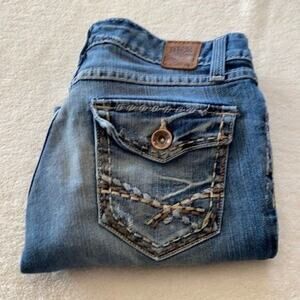 Buckle BKE Jeans Womens 25 Blue Stella Crop Thick Stitch Flap Pocket Casual y2k